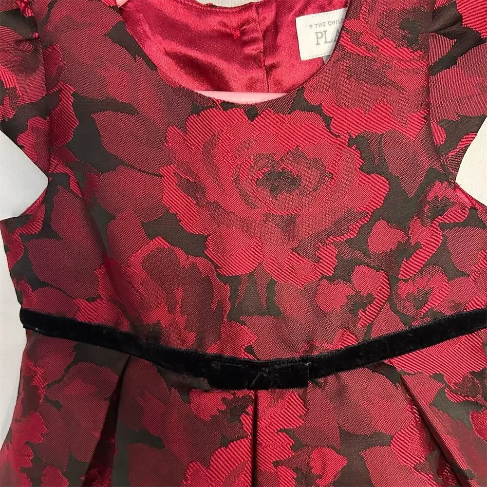 The Children's Place Girls Red Floral Holiday Dress Size 12-18M